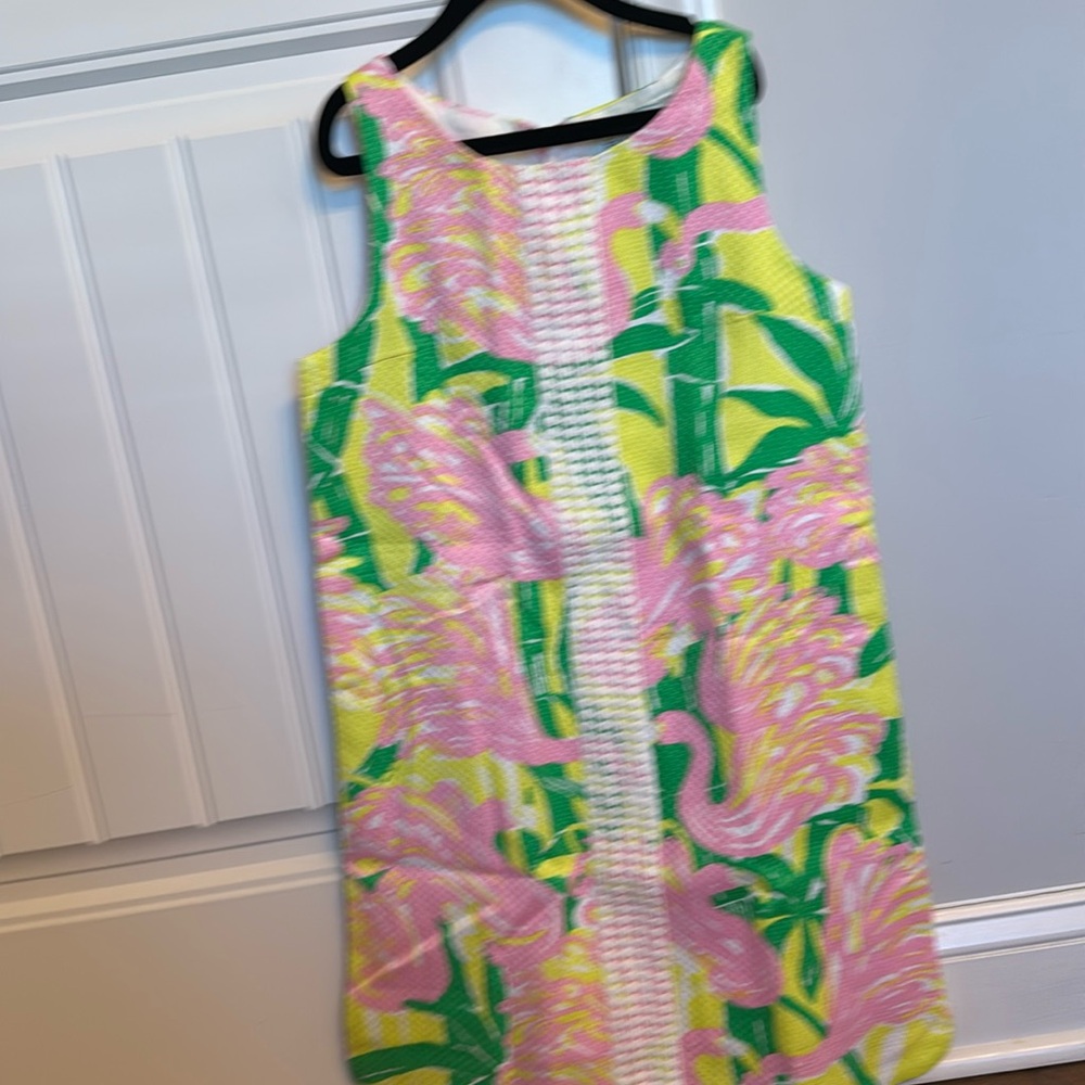 NEW Lilly Pulitzer Target Pink Flamingo Fan Dress Girls Youth large